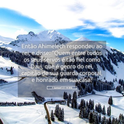 Picture 05 - 1 Samuel 22:14 BSL - Então Ahimelech respondeu ao rei, e disse: - Bible Verse Picture