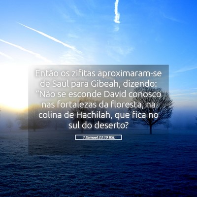 Picture 05 - 1 Samuel 23:19 BSL - Então os zifitas aproximaram-se de Saul para - Bible Verse Picture