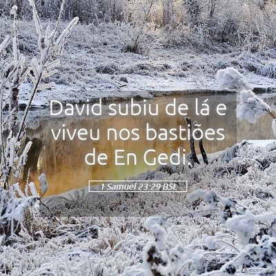 Picture 05 - 1 Samuel 23:29 BSL - David subiu de lá e viveu nos bastiões de En - Bible Verse Picture