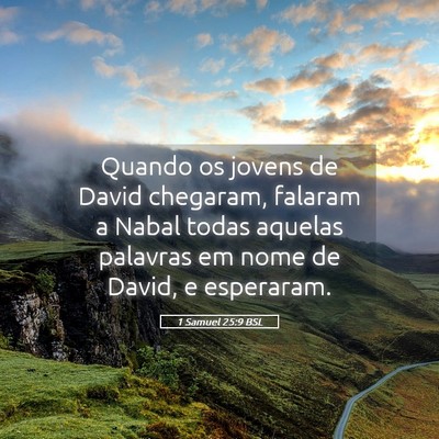 Picture 05 - 1 Samuel 25:9 BSL - Quando os jovens de David chegaram, falaram a - Bible Verse Picture