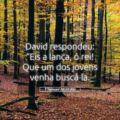 Picture 05 - 1 Samuel 26:22 BSL - David respondeu: “Eis a lança, ó rei! Que um - Bible Verse Picture