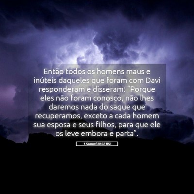 Picture 05 - 1 Samuel 30:22 BSL - Então todos os homens maus e inúteis daqueles - Bible Verse Picture