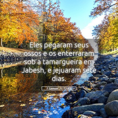 Picture 05 - 1 Samuel 31:13 BSL - Eles pegaram seus ossos e os enterraram sob a - Bible Verse Picture