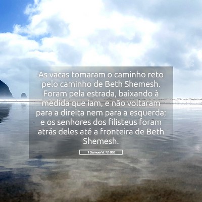 Picture 05 - 1 Samuel 6:12 BSL - As vacas tomaram o caminho reto pelo caminho de - Bible Verse Picture