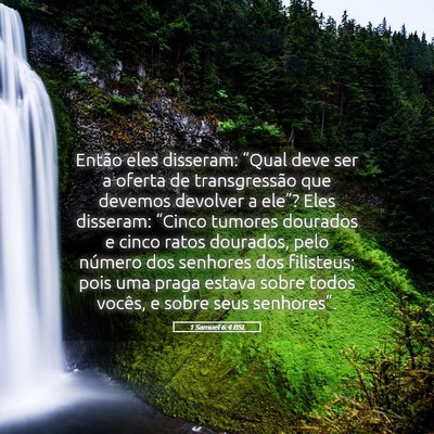 Picture 05 - 1 Samuel 6:4 BSL - Então eles disseram: “Qual deve ser a oferta - Bible Verse Picture