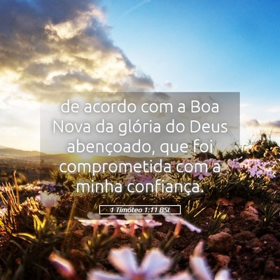 Picture 05 - 1 Timóteo 1:11 BSL - de acordo com a Boa Nova da glória do Deus - Bible Verse Picture