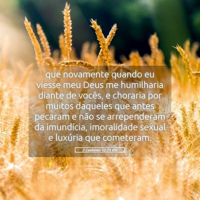 Picture 05 - 2 Coríntios 12:21 BSL - que novamente quando eu viesse meu Deus me - Bible Verse Picture