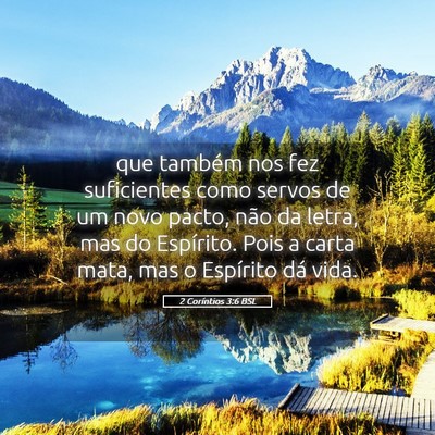 Picture 05 - 2 Coríntios 3:6 BSL - que também nos fez suficientes como servos de um - Bible Verse Picture