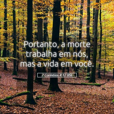 Picture 05 - 2 Coríntios 4:12 BSL - Portanto, a morte trabalha em nós, mas a vida em - Bible Verse Picture