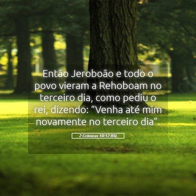 Picture 05 - 2 Crônicas 10:12 BSL - Então Jeroboão e todo o povo vieram a Rehoboam - Bible Verse Picture