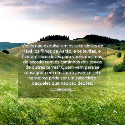 Picture 05 - 2 Crônicas 13:9 BSL - Vocês não expulsaram os sacerdotes de Iavé, os - Bible Verse Picture