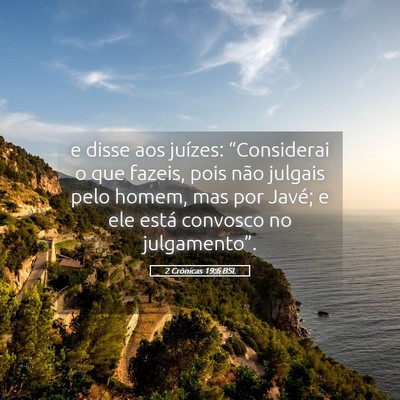 Picture 05 - 2 Crônicas 19:6 BSL - e disse aos juízes: “Considerai o que fazeis, - Bible Verse Picture