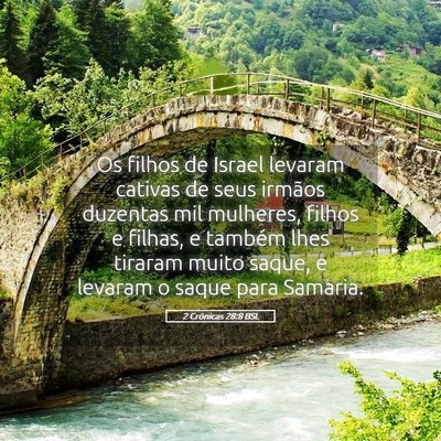 Picture 05 - 2 Crônicas 28:8 BSL - Os filhos de Israel levaram cativas de seus - Bible Verse Picture