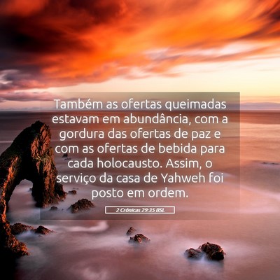 Picture 05 - 2 Crônicas 29:35 BSL - Também as ofertas queimadas estavam em - Bible Verse Picture