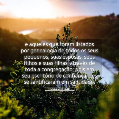 Picture 05 - 2 Crônicas 31:18 BSL - e aqueles que foram listados por genealogia de - Bible Verse Picture