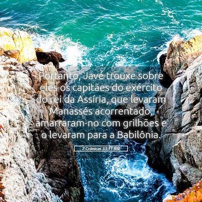 Picture 05 - 2 Crônicas 33:11 BSL - Portanto, Javé trouxe sobre eles os capitães do - Bible Verse Picture