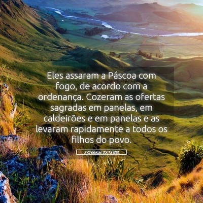 Picture 05 - 2 Crônicas 35:13 BSL - Eles assaram a Páscoa com fogo, de acordo com a - Bible Verse Picture