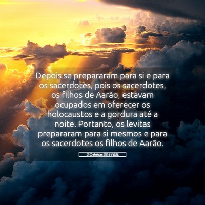 Picture 05 - 2 Crônicas 35:14 BSL - Depois se prepararam para si e para os - Bible Verse Picture