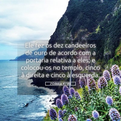 Picture 05 - 2 Crônicas 4:7 BSL - Ele fez os dez candeeiros de ouro de acordo com a - Bible Verse Picture