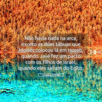 Picture 05 - 2 Crônicas 5:10 BSL - Não havia nada na arca, exceto as duas tábuas - Bible Verse Picture