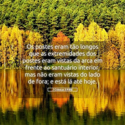 Picture 05 - 2 Crônicas 5:9 BSL - Os postes eram tão longos que as extremidades - Bible Verse Picture