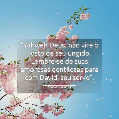 Picture 05 - 2 Crônicas 6:42 BSL - “Yahweh Deus, não vire o rosto de seu ungido. - Bible Verse Picture