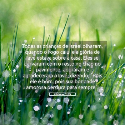 Picture 05 - 2 Crônicas 7:3 BSL - Todas as crianças de Israel olharam, quando o - Bible Verse Picture