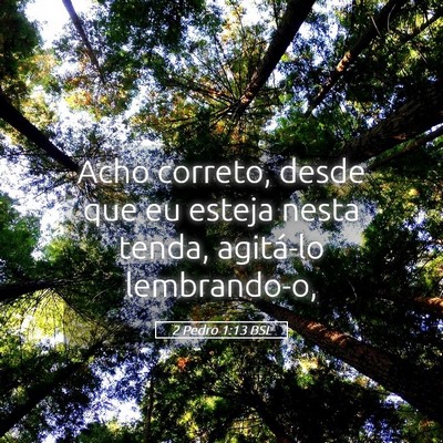 Picture 05 - 2 Pedro 1:13 BSL - Acho correto, desde que eu esteja nesta tenda, - Bible Verse Picture