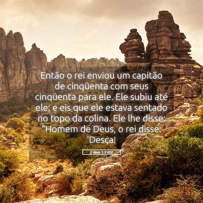 Picture 05 - 2 Reis 1:9 BSL - Então o rei enviou um capitão de cinqüenta com - Bible Verse Picture