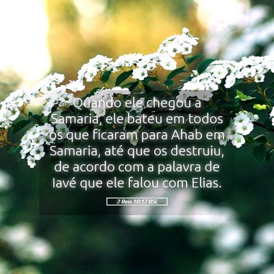 Picture 05 - 2 Reis 10:17 BSL - Quando ele chegou a Samaria, ele bateu em todos - Bible Verse Picture