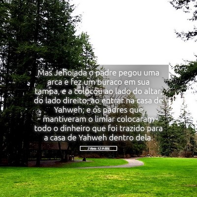 Picture 05 - 2 Reis 12:9 BSL - Mas Jehoiada o padre pegou uma arca e fez um - Bible Verse Picture