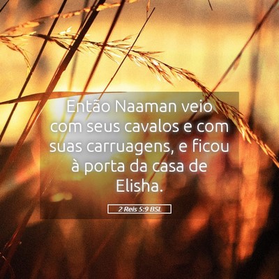 Picture 05 - 2 Reis 5:9 BSL - Então Naaman veio com seus cavalos e com suas - Bible Verse Picture