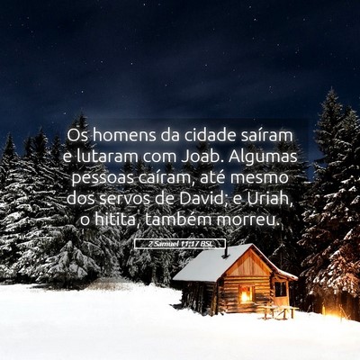 Picture 05 - 2 Samuel 11:17 BSL - Os homens da cidade saíram e lutaram com Joab. - Bible Verse Picture