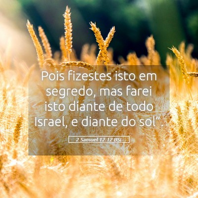 Picture 05 - 2 Samuel 12:12 BSL - Pois fizestes isto em segredo, mas farei isto - Bible Verse Picture
