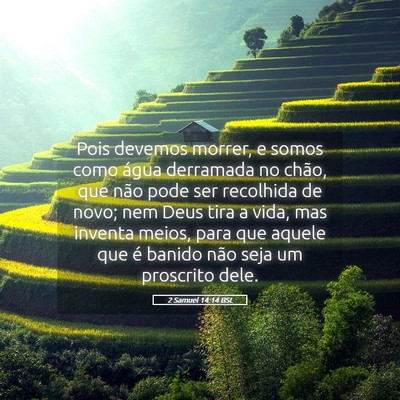 Picture 05 - 2 Samuel 14:14 BSL - Pois devemos morrer, e somos como água derramada - Bible Verse Picture