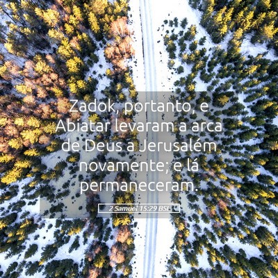 Picture 05 - 2 Samuel 15:29 BSL - Zadok, portanto, e Abiatar levaram a arca de Deus - Bible Verse Picture
