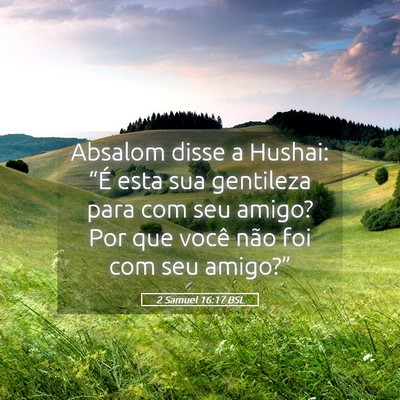 Picture 05 - 2 Samuel 16:17 BSL - Absalom disse a Hushai: “É esta sua gentileza - Bible Verse Picture