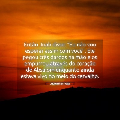 Picture 05 - 2 Samuel 18:14 BSL - Então Joab disse: “Eu não vou esperar assim - Bible Verse Picture