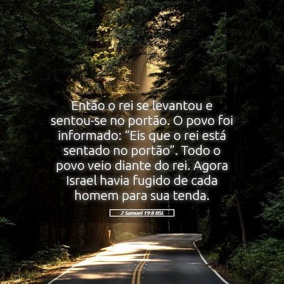 Picture 05 - 2 Samuel 19:8 BSL - Então o rei se levantou e sentou-se no portão. - Bible Verse Picture
