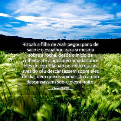 Picture 05 - 2 Samuel 21:10 BSL - Rizpah a filha de Aiah pegou pano de saco e o - Bible Verse Picture