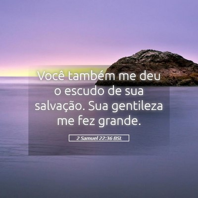 Picture 05 - 2 Samuel 22:36 BSL - Você também me deu o escudo de sua salvação. - Bible Verse Picture