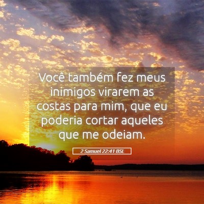 Picture 05 - 2 Samuel 22:41 BSL - Você também fez meus inimigos virarem as costas - Bible Verse Picture