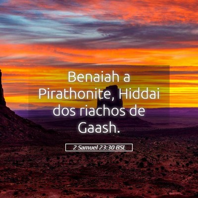 Picture 05 - 2 Samuel 23:30 BSL - Benaiah a Pirathonite, Hiddai dos riachos de - Bible Verse Picture