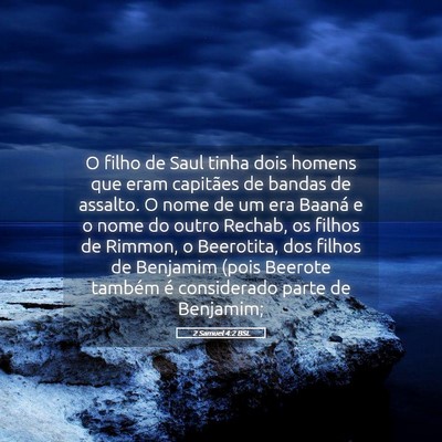 Picture 05 - 2 Samuel 4:2 BSL - O filho de Saul tinha dois homens que eram - Bible Verse Picture