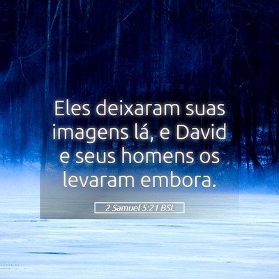 Picture 05 - 2 Samuel 5:21 BSL - Eles deixaram suas imagens lá, e David e seus - Bible Verse Picture