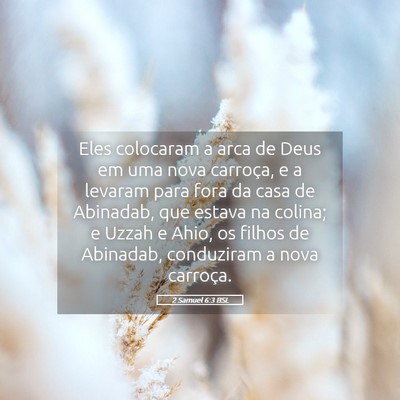 Picture 05 - 2 Samuel 6:3 BSL - Eles colocaram a arca de Deus em uma nova - Bible Verse Picture