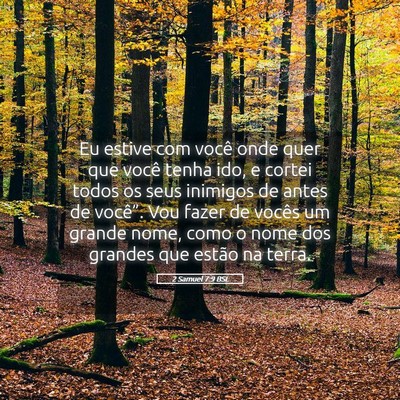 Picture 05 - 2 Samuel 7:9 BSL - Eu estive com você onde quer que você tenha - Bible Verse Picture