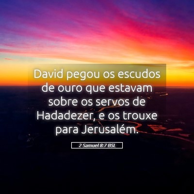 Picture 05 - 2 Samuel 8:7 BSL - David pegou os escudos de ouro que estavam sobre - Bible Verse Picture