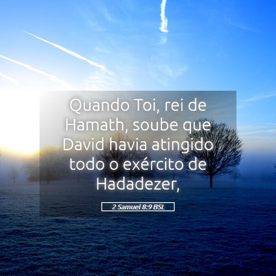 Picture 05 - 2 Samuel 8:9 BSL - Quando Toi, rei de Hamath, soube que David havia - Bible Verse Picture