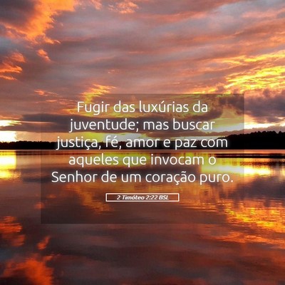 Picture 05 - 2 Timóteo 2:22 BSL - Fugir das luxúrias da juventude; mas buscar - Bible Verse Picture